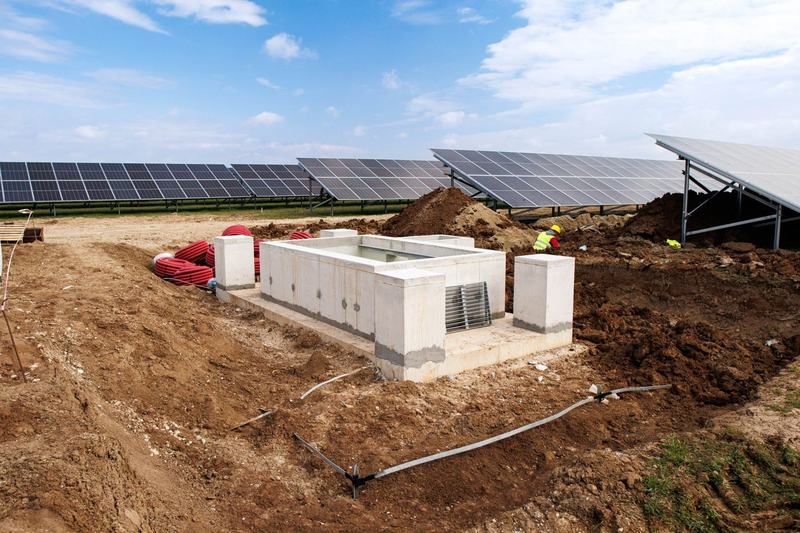 Transformer station under construction